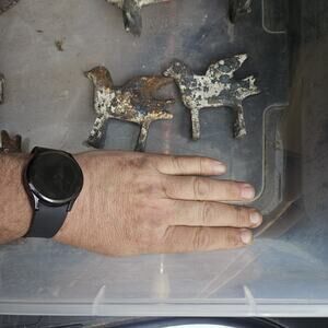 Antique Vintage Cast Iron & Steel Shooting Gallery Targets, Lot Of 2 Birds 4in